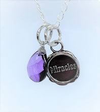 Load image into Gallery viewer, Silver Toned Miracles Necklace By Recovery Matters
