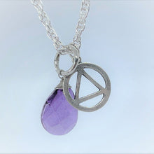 Load image into Gallery viewer, Silver Toned Necklace With Alcoholics Anonymous  Symbol By Recovery Matters
