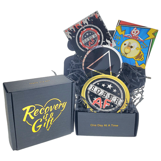 "Sober AF" Recovery Celebration Value Gift Box 3x3
