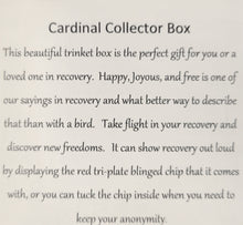 Load image into Gallery viewer, Sober Cardinal Collector Bling Box/Sobriety Chip Holder (with Chip)
