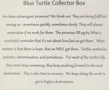 Sober Turtle Blue Collector Bling Box/Sobriety Chip Holder (With Chip)
