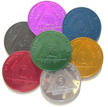 Sobriety Chip AA Aluminum Chip 24Hr - 18Mo
