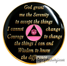 Load image into Gallery viewer, Sobriety Chip AA Bloom Pink Crystallized
