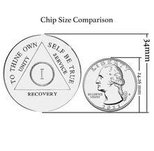 Load image into Gallery viewer, Sobriety Chip AA Chakra Circle Bling Crystallized Black Triplate
