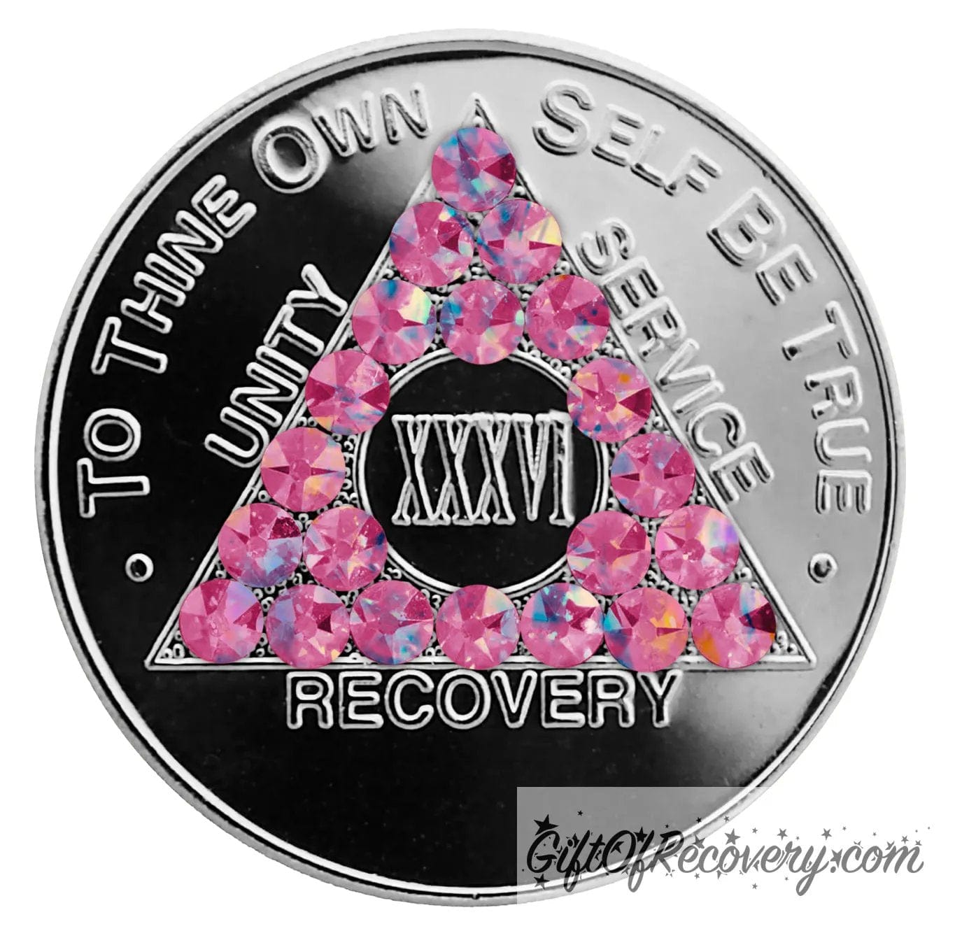 Sobriety Chip AA Girly Girl Pink