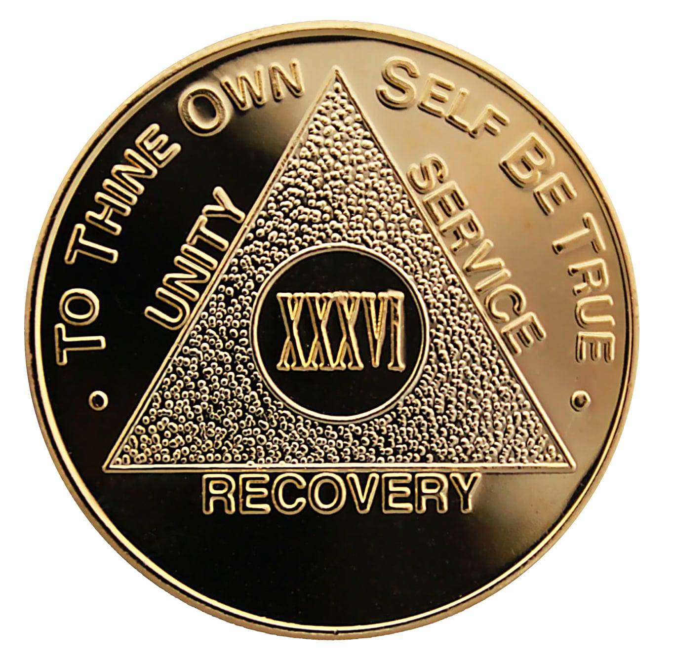 Sobriety Chip AA Gold Plated