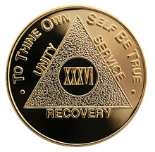 Load image into Gallery viewer, Sobriety Chip AA Gold Plated
