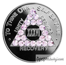 Load image into Gallery viewer, Sobriety Chip AA Nickel Bling Girly Girl
