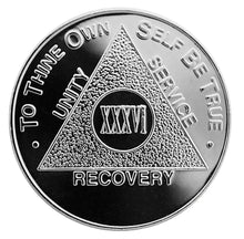 Load image into Gallery viewer, Sobriety Chip AA Nickel Plated
