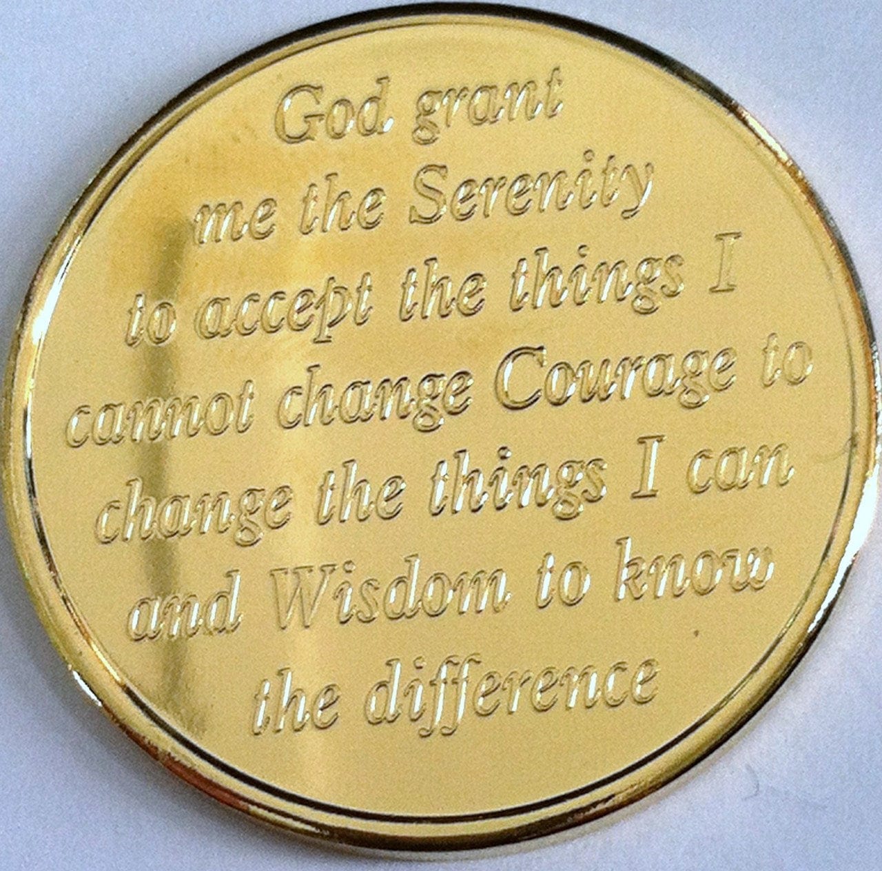 Sobriety Chip AA Praying Hands Gold Specialty