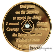 Load image into Gallery viewer, Sobriety Chip AA Rainbow Girly Girl Gold
