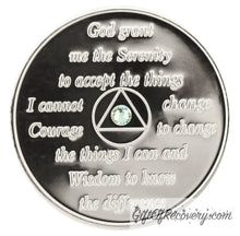 Load image into Gallery viewer, Sobriety Chip AA Rainbow Girly Girl Silver
