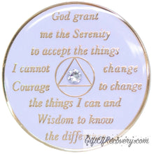 Load image into Gallery viewer, Sobriety Chip AA Transgender Bling Crystallized White Triplate
