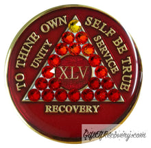 Load image into Gallery viewer, Sobriety Chip AA Transition Red Crystallized 45
