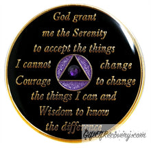 Load image into Gallery viewer, Sobriety Chip AA Unity Glitter Purple Crystallized
