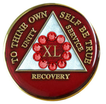 Load image into Gallery viewer, Sobriety Chip AA Unity Red Crystallized 40
