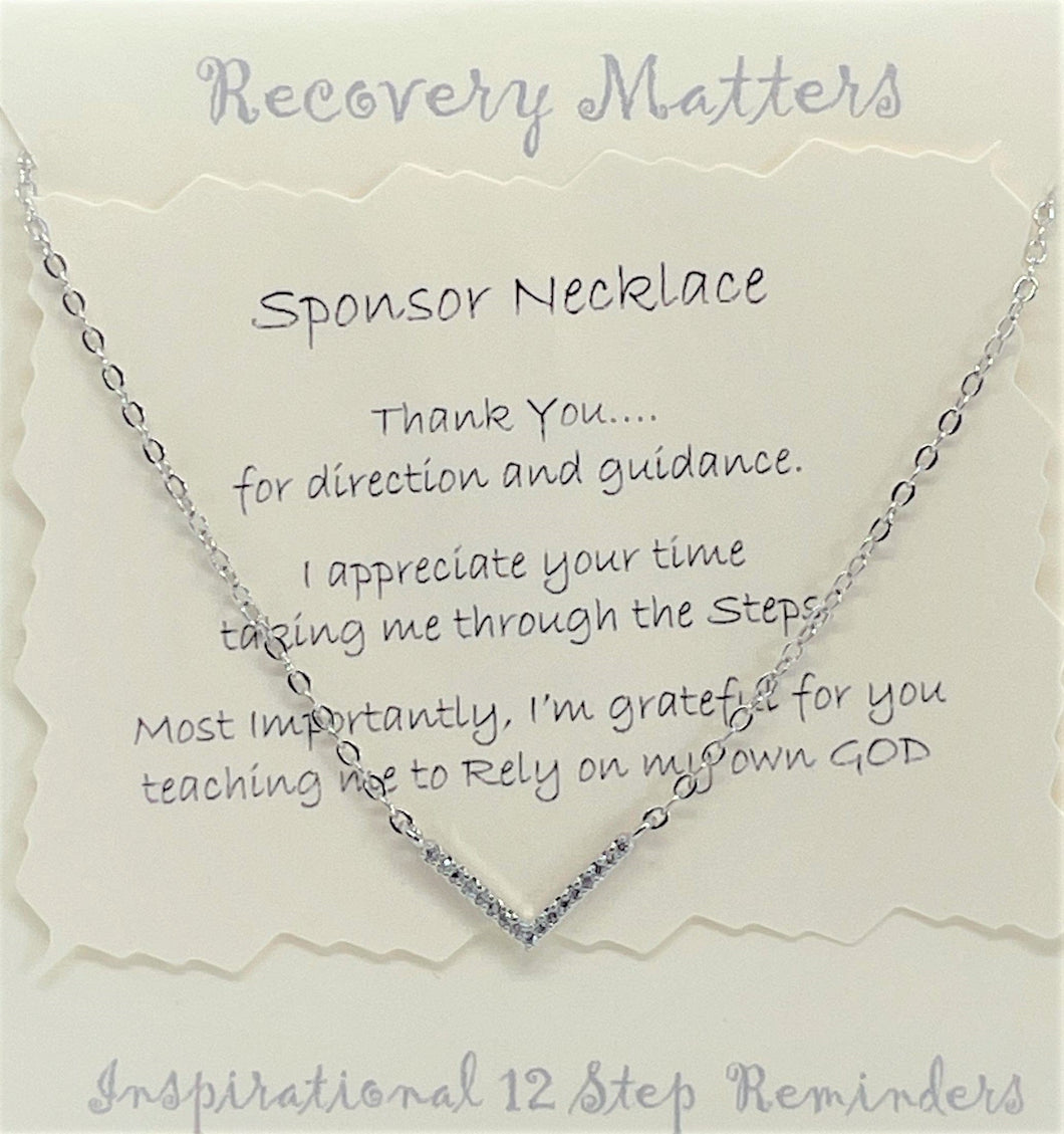 Sponsor Necklace By Recovery Matters Silver