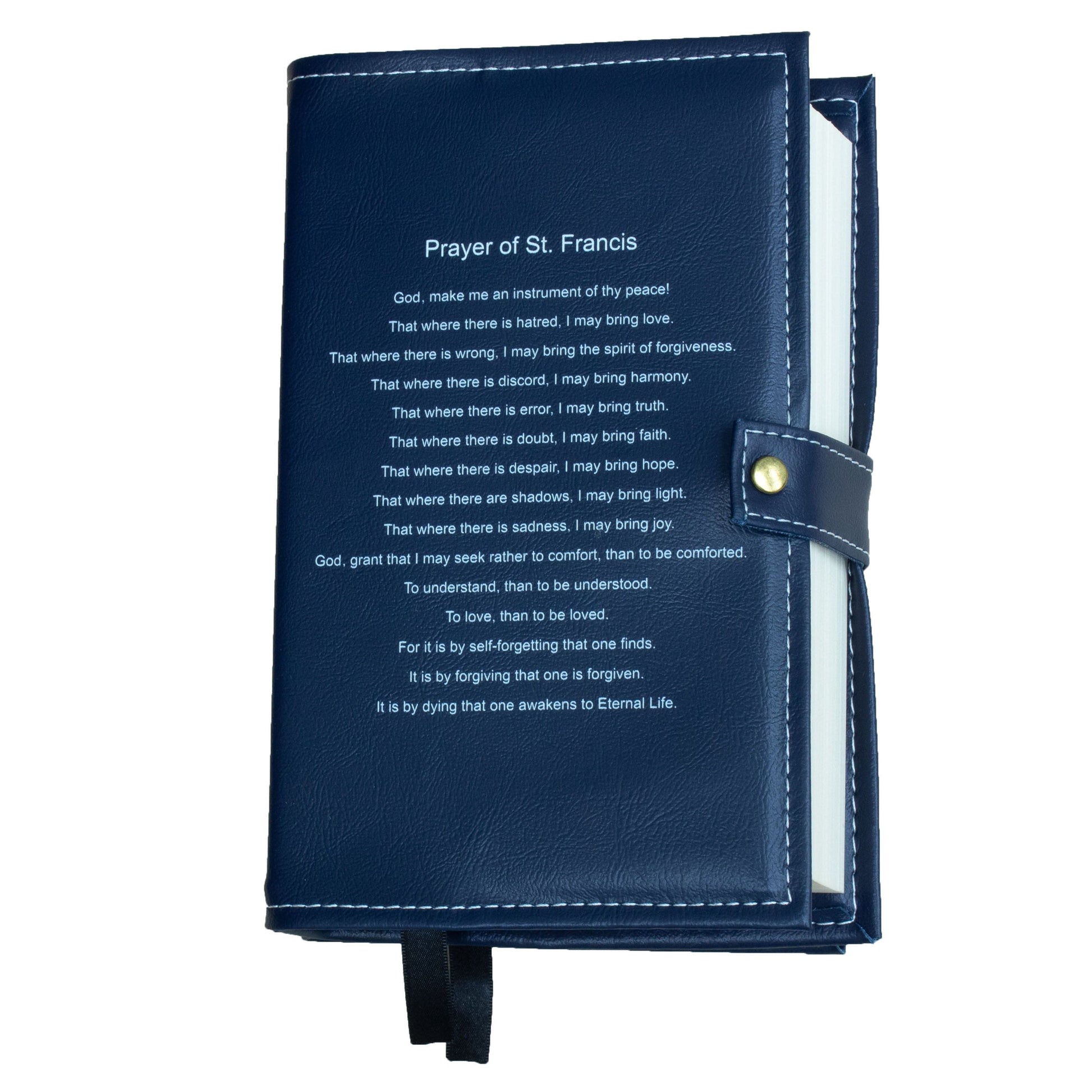 St. Francis Prayer Navy Blue Double Book Cover