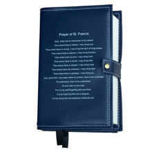 Load image into Gallery viewer, St. Francis Prayer Navy Blue Double Book Cover
