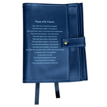 Load image into Gallery viewer, St. Francis Prayer Navy Blue Double Book Cover
