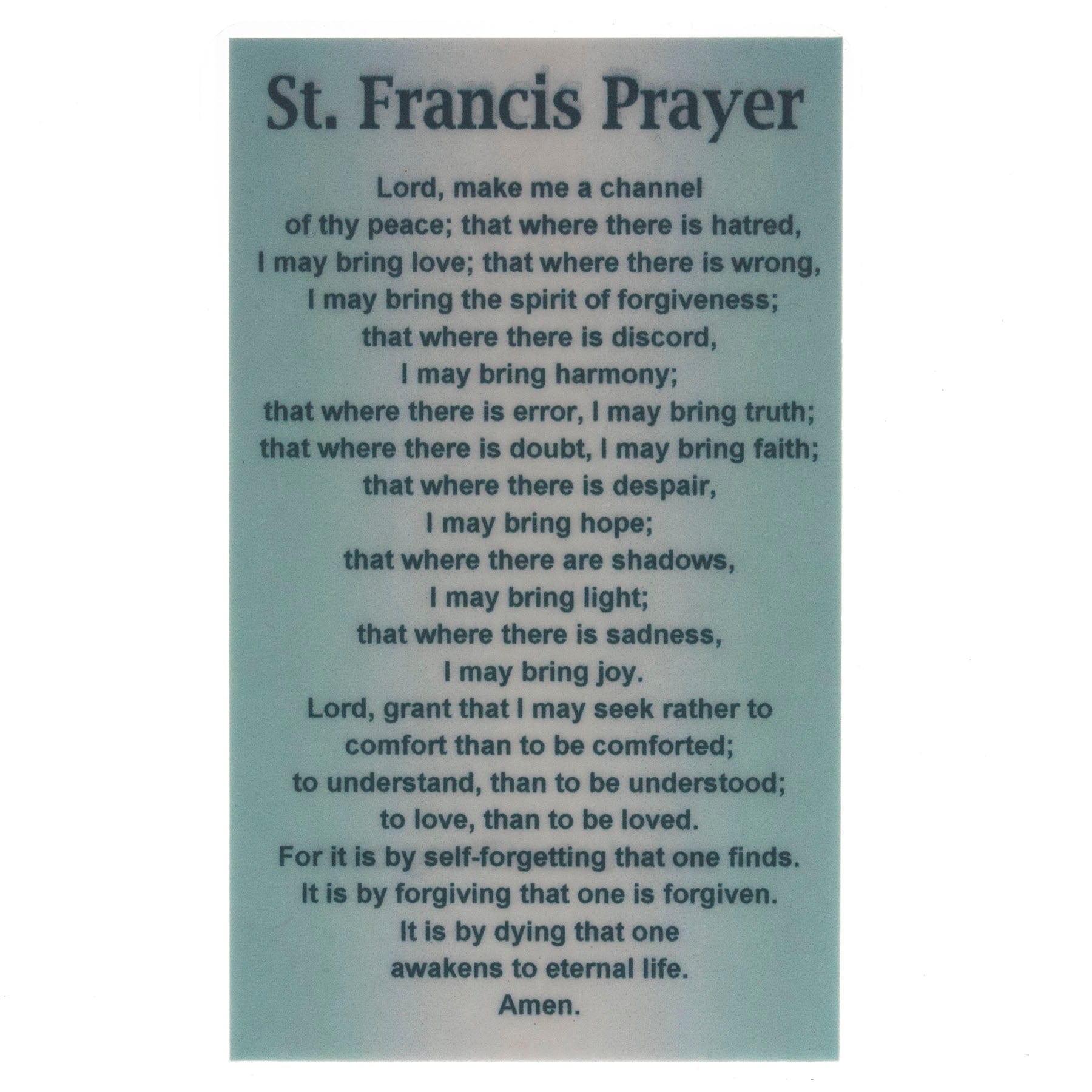 St Francis Prayer Wallet Card - Gift of Recovery