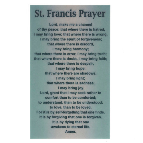 St Francis Prayer Wallet Card