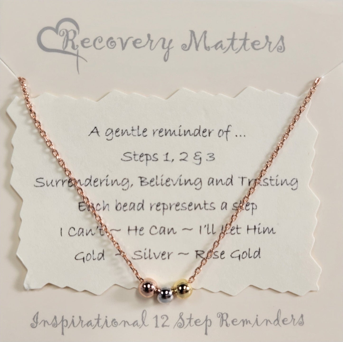 Steps 1, 2, & 3 Necklace By Recovery Matters