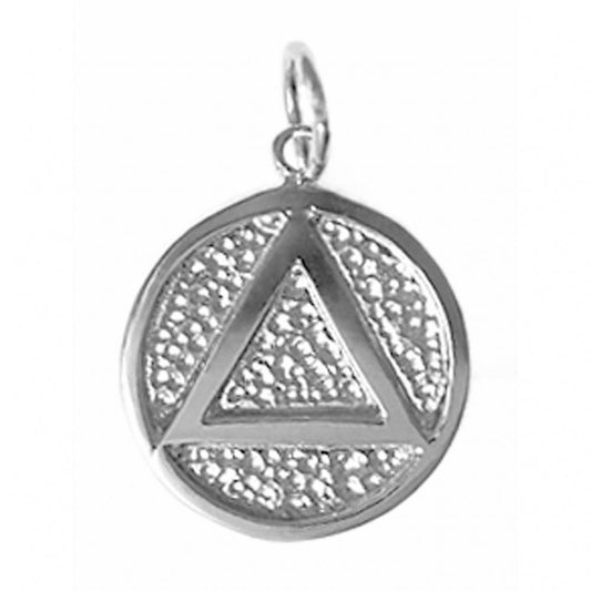Sterling Silver, Alcoholics Anonymous Coin Style Pendant