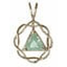 Load image into Gallery viewer, Sterling Silver, Basket Weave Style Alcoholics Anonymous  Pendant Light Blue
