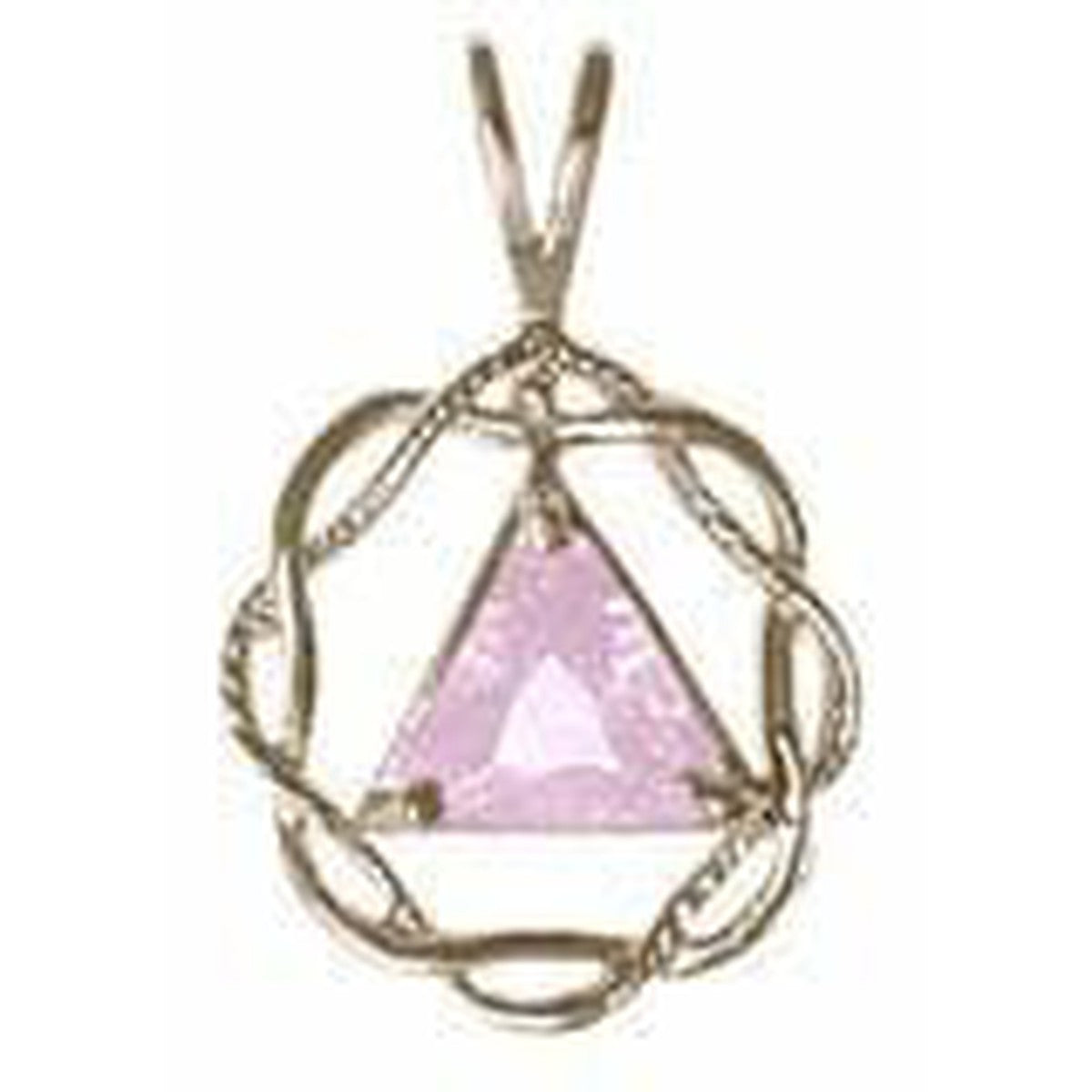 Sterling Silver, Basket Weave Style Alcoholics Anonymous  Pendant Light Purple