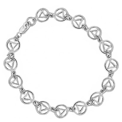 Sterling Silver, Continuous AA Symbol  Bracelet 7"
