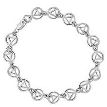 Load image into Gallery viewer, Sterling Silver, Continuous AA Symbol  Bracelet 7&quot;
