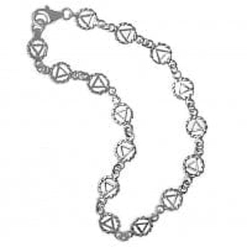 Sterling Silver, Continuous Twist Wire Style AA Symbol 7 inch (Bracelet)