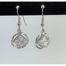 Load image into Gallery viewer, Sterling Silver, NA Symbol Earrings With 4 Different 8Mm Square Colored Cz Stones Clear
