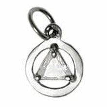 Load image into Gallery viewer, Sterling Silver, Small Size, Available In 3 Different 5Mm Triangle Colored Cz Stones Clear
