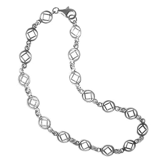 Stirling Silver, Continuous NA Symbol 7" (Bracelet)