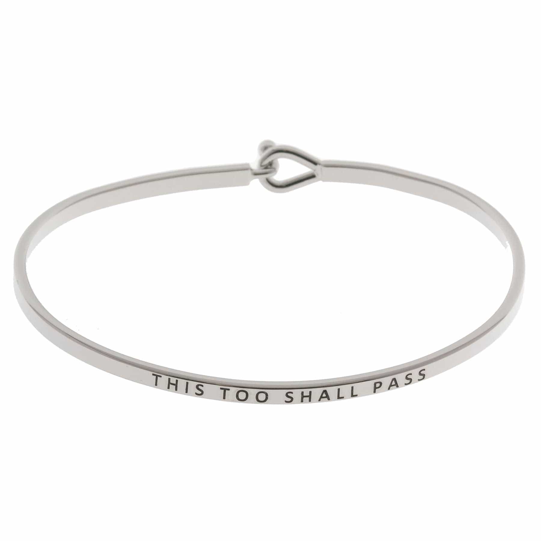 "This Too Shall Pass" Bracelet By Recovery Matters Rhodium (Silver)