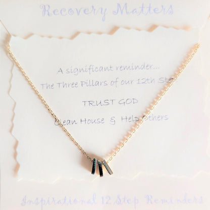 Three Pillars Gold Necklace By Recovery Matters