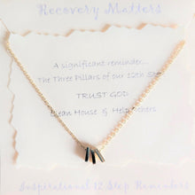 Load image into Gallery viewer, Three Pillars Gold Necklace By Recovery Matters
