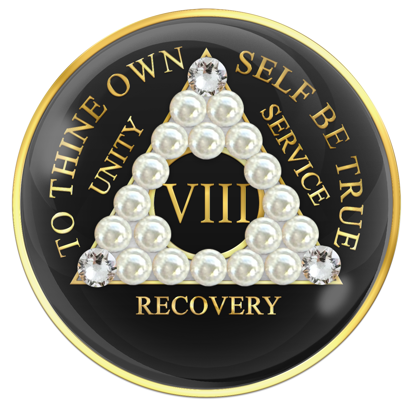 Black AA Chip with Pearls and Black Crystals