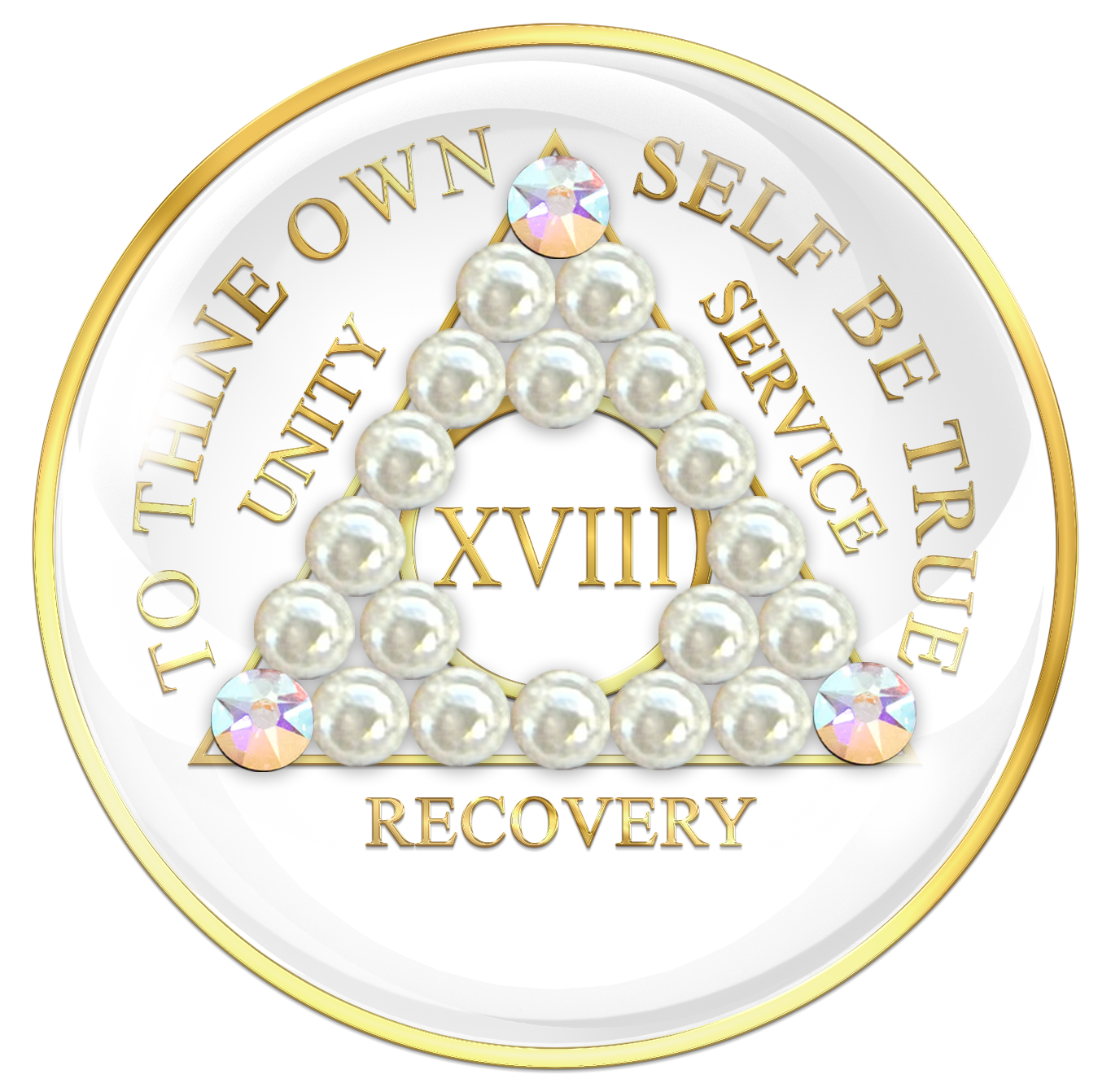 White AA Chip with White Pearls and Clear CZ Crystals