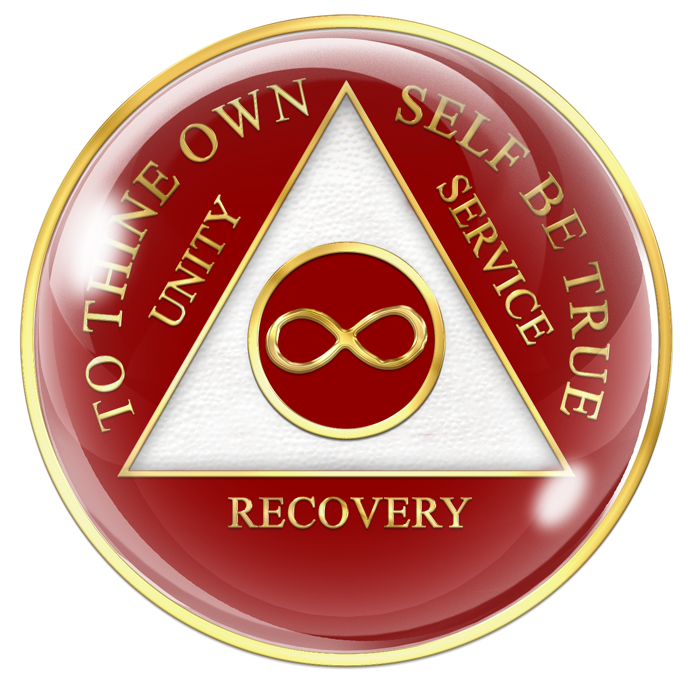 AA Recovery Medallion - Infinity Symbol Red