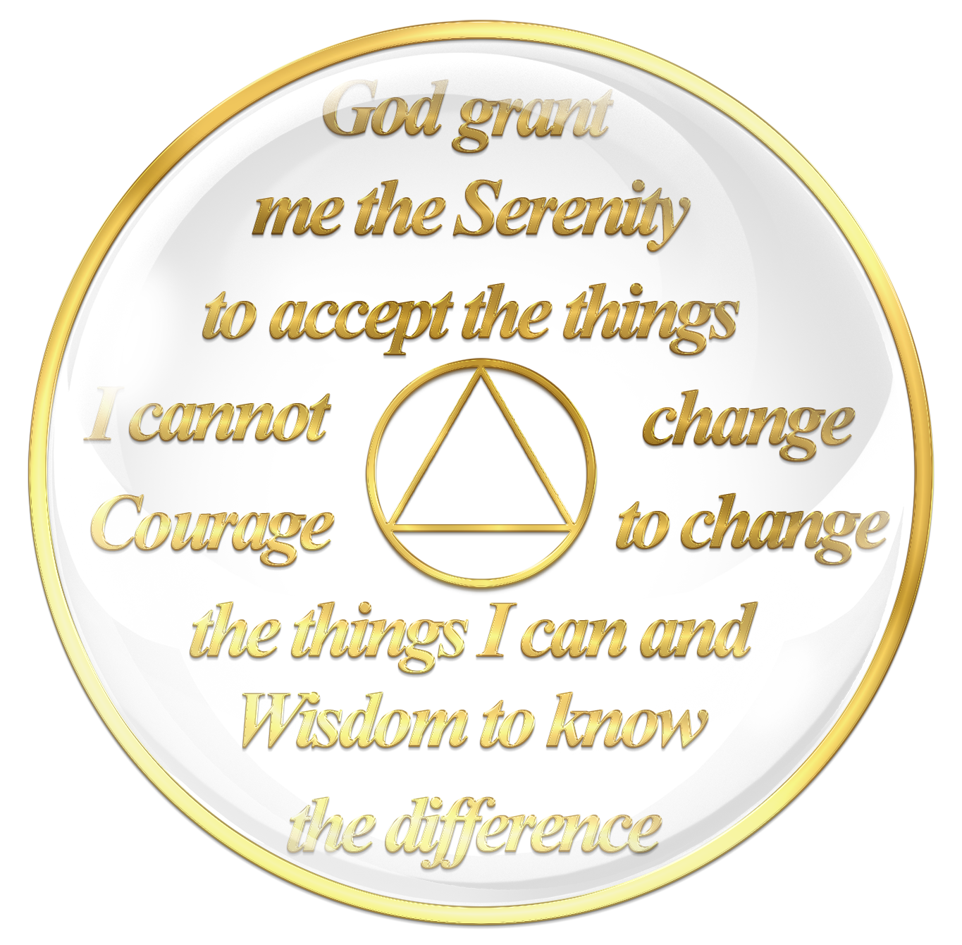 AA Recovery Medallion - Infinity Symbol White