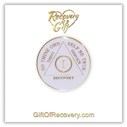 AA Recovery Medallion - White
