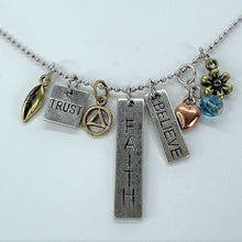Load image into Gallery viewer, Trust-Faith-Believe Bar Necklace By Recovery Matters
