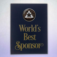 Load image into Gallery viewer, World&#39;s Best Sponsor Coin Holder Plaque Black
