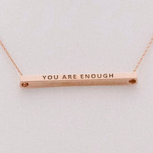 Load image into Gallery viewer, You Are Enough Bar Necklace Horizontal Style by Recovery Matters
