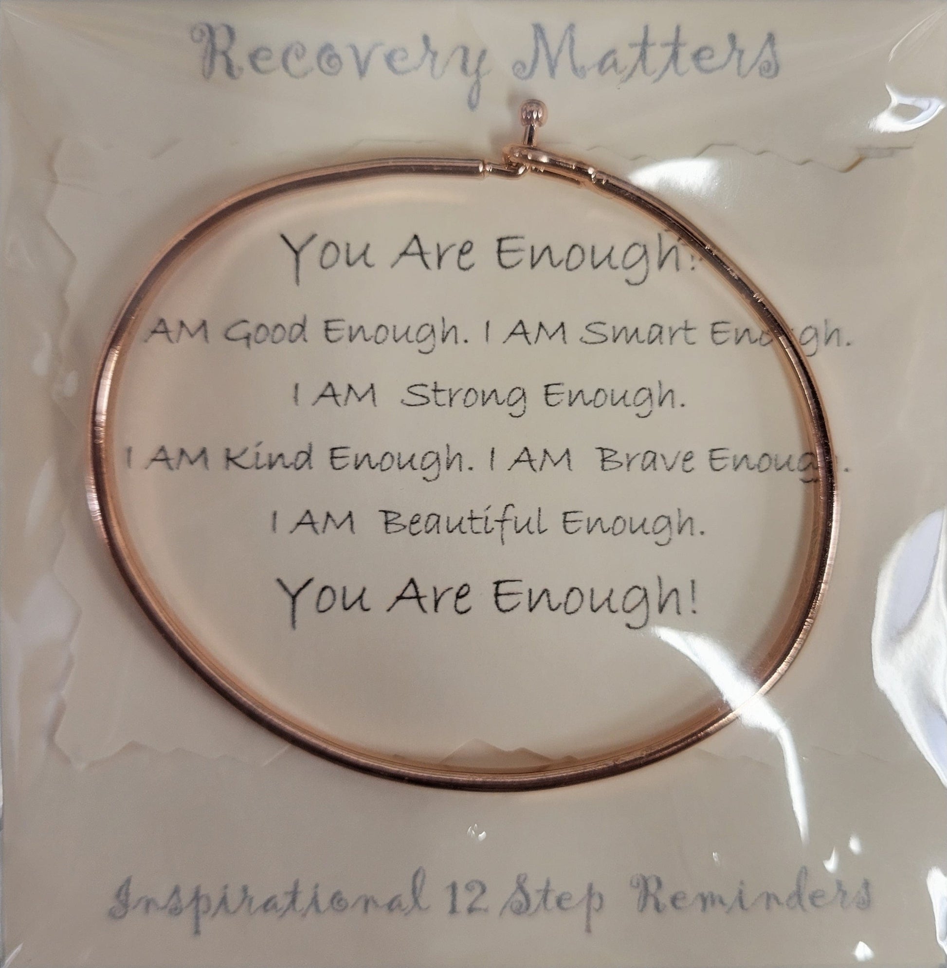 "You Are Enough!" Bracelet By Recovery Matters Rose Gold